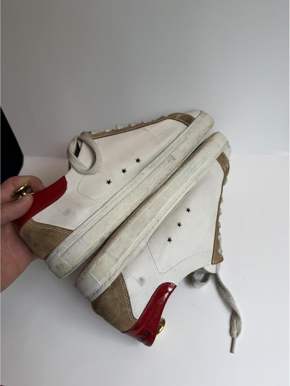 SEPOL White Leather Sneakers with Red and Blue Accents - Picture 5 of 6
